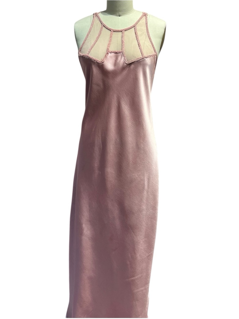 Vintage 90s Victoria’s Secret Gold Label pink slip maxi dress